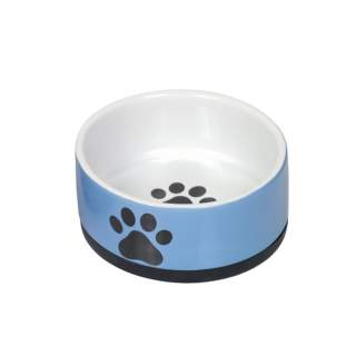 Nobby Keramiknapf Paw - blau - 400 ml / Ø 14 x 6,5 cm