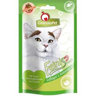 GranataPet Katzensnack Feinis Geflügel & Katzengras 50g