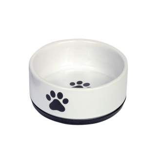 Nobby Keramiknapf Paw - weiß - 400 ml / Ø 14 x 6,5 cm