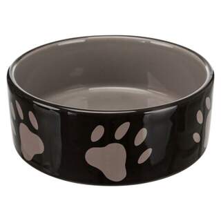 Trixie Keramiknapf mit Pfotenprint - braun - 0,3 l/ø 12 cm