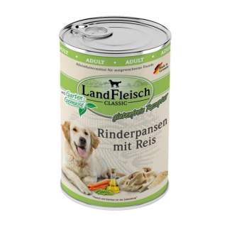 Landfleisch Dog Classic Rinderpansen mit Reis & Gartengemüse - 400g